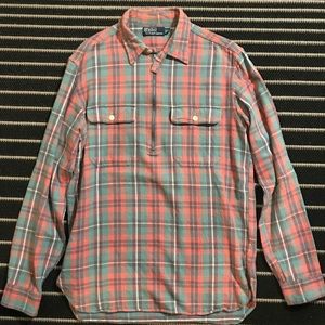 Vintage Polo Half-Zip Flannel